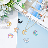 10Pcs 5 Colors 304 Stainless Steel Pendants STAS-DC0013-61-5