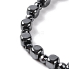 Faceted Round & Cube Synthetic Non-Magnetic Hematite Beaded Bracelets for Women BJEW-Q345-05-2
