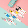 PU Leather & Cotton Name Marker Keychain AJEW-WH0514-022-4