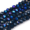 Electroplate Opaque Solid Color Glass Beads Strands EGLA-A044-P1mm-L16-1