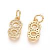 Brass Micro Pave Clear Cubic Zirconia Charms ZIRC-L092-08-G-2