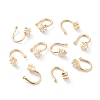 Brass Micro Pave Clear Cubic Zirconia Cuff Earrings EJEW-H109-02G-2