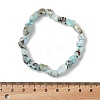 Natural Larimar Bead Stretch Bracelets BJEW-K213-65-2