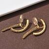 Brass Micro Pave Clear Cubic Zirconia Stick Clip-on Earrings EJEW-K286-13G-2