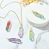 5Pcs 5 Colors Glass Pendants GLAA-YW0003-24-4