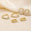 Elegant Retro Brass Pave Clear Cubic Zirconia Hoop Earrings XW2787-1-2