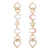2Pcs 2 Colors Alloy White and Red Enamel Moon Star Bag Extender Chains HJEW-TAC0137-1