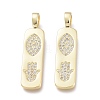 Brass Micro Pave Cubic Zirconia Pendants ZIRC-F114-05-G-1