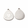 304 Stainless Steel Enamel Pendants STAS-F291-04P-03-1