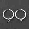 201 Stainless Steel Huggie Hoop Earring Findings STAS-P283-01I-S-1