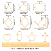 PVD Vacuum Plating 304 Stainless Steel Open Back Bezel Pendants STAS-UN0015-75G-7