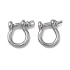 304 Stainless Steel Ring Clip Buckles for Bag Chain Strap STAS-C165-02B-P-1