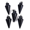 Synthetic Blue Goldstone Gemstone Pointed Pendants G-K384-01P-05-1