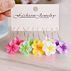 5 Pairs Flower Resin Dangle Earrings FS-WG2DDFE-02-1