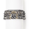 4Pcs 4 Style Natural Larvikite & Synthetic Hematite Stretch Bracelets Set with Cubic Zirconia Column Beaded BJEW-JB08830-1