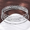 5Pcs 304 Stainless Steel Bangle Set for Women BJEW-S162-01B-P-2