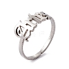 Non-Tarnish 304 Stainless Steel Constellation Open Cuff Ring for Women RJEW-C035-01H-P-1