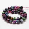 Faceted Natural Fire Crackle Agate Beads Strands G-F447-10mm-A07-2
