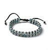 Natural Flower Amazonite and Synthetic Hematite Adjustable Braided Bead Bracelets BJEW-H626-01-06-4