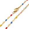Colorful Enamel Oval & Dapped Link Chain Necklace NJEW-Q315-01G-2