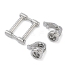 Rectangle Brass Micro Pave Clear Cubic Zirconia Fold Over Clasps KK-Z143-19P-2