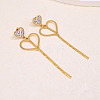 304 Stainless Steel Rhinestone Stud Dangle Earrings for Women DD2048-5
