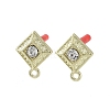 Rack Plating Golden Alloy with Rhinestone Stud Earring Findings EJEW-B036-02G-13-1