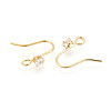 Brass Pave Clear Cubic Zirconia Earring Hooks KK-T077-17G-04-2
