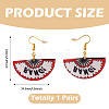 1 Pairs Acrylic Fan Dangle Earrings EJEW-TADJ0001-01-3