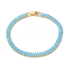 Synthetic Turquoise Tennis Bracelets KK-CBA964F-01G-05-4