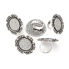 Vintage Adjustable Iron Finger Ring Components Alloy Cabochon Bezel Settings PALLOY-O039-08AS-5