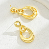 Fashionable Vintage Geometric Symbol Irregular Teardrop Brass Dangle Stud Earrings IJ5546-5