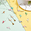 48Pcs 12 Colors Alloy Enamel Connector Charms ENAM-PH0002-23-4