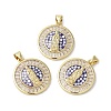 Brass Micro Pave Clear Cubic Zirconia Pendants KK-K385-025G-1