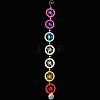 Handmade Rainbow Faux Suede & PP Plastic Woven Web/Net Pendant Decorations HJEW-WH20019-16P-6