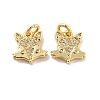 Fox Brass Micro Pave Clear Cubic Zirconia Charms KK-G425-10G-1