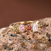 Oval & Horse Eye & Rectangle Brass with Colorful Cubic Zirconia Finger Rings FS-WGD0B16-04-2