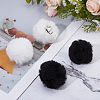 4Pcs 2 Styles Artificial Wool Pompom Ball with Iron Shoe Buckle Clips HJEW-DC00177-4