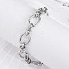 Tarnish Resistant 304 Stainless Steel Oval Link Chain Bracelets X-BJEW-Z011-12P-2