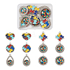 12Pcs 6 Style Zinc Alloy Enamel Pendants FIND-TA0001-63-21