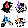 4Pcs 4 Styles PET Hollow Out Drawing Painting Stencils DIY-WH0394-0192-1