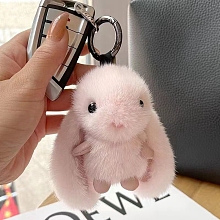 Cute Plush Rabbit Pendant Keychain PW-WG14030-02