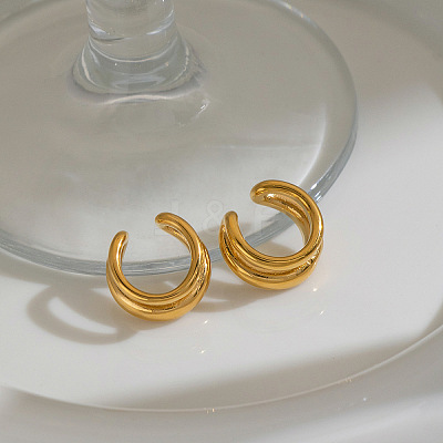 304 Stainless Steel Cuff Earrings for Women QV5196-1-1
