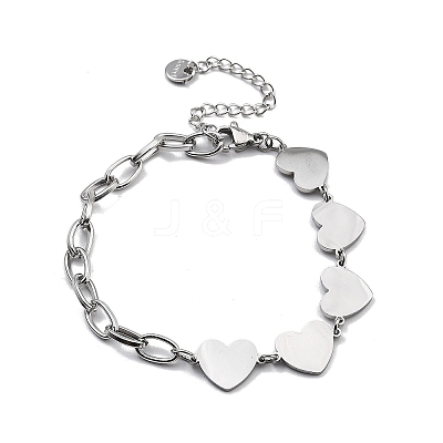 304 Stainless Steel Link Chains Bracelets BJEW-P343-02P-1