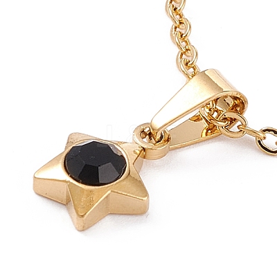 PVD Vacuum Plating Rhinestone Stud Earrings and Pendant Necklaces Sets STAS-C028-01G-1