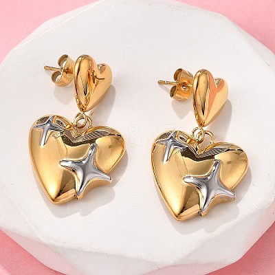 304 Stainless Steel Dangle Stud Earrings EJEW-V016-12G-1