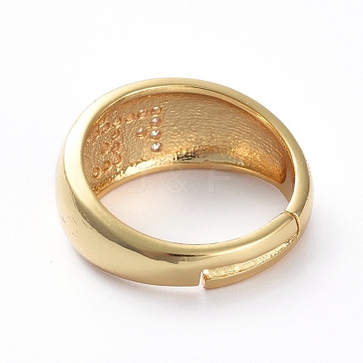 Adjustable Brass Micro Pave Cubic Zirconia Finger Rings RJEW-G096-17G-1