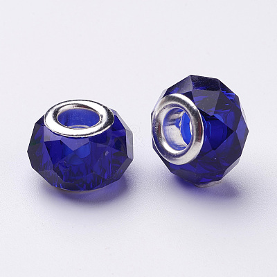 Handmade Glass European Beads X-GPDL25Y-25-1