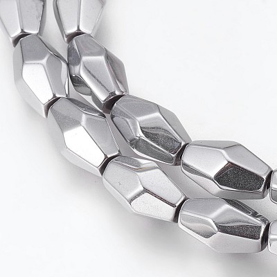 Electroplated Non-magnetic Synthetic Hematite Beads Strands G-P392-R03-1