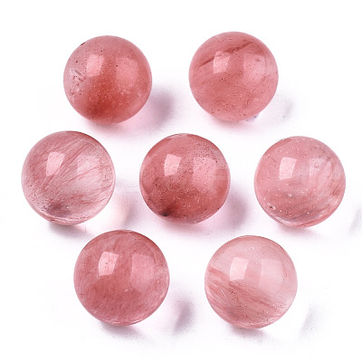 Cherry Quartz Glass Beads G-R483-10-8mm-1